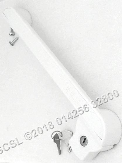 White Handle / Lock 390mm Hole Centre 270mm - Elcold EL71SS EL45 EL51LT EL71 EL61 LHF540SS EL53 EL35 Chest Freezer