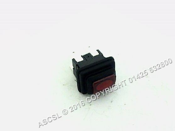 Push Type Red Switch 19mm x 13mm - Scotsman ACM176AS Ice Machine 250v 16a 