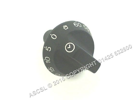 0-60 Control Knob for Timer - Smeg Convection Oven & Hoods 54mm Dia - Fits Many Models...