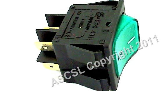 On/ Off rocker Green Switch - Caravell / Friulinox TR47 SILVE TRF47 TR37 Fridge Fits Other Brands & Models..